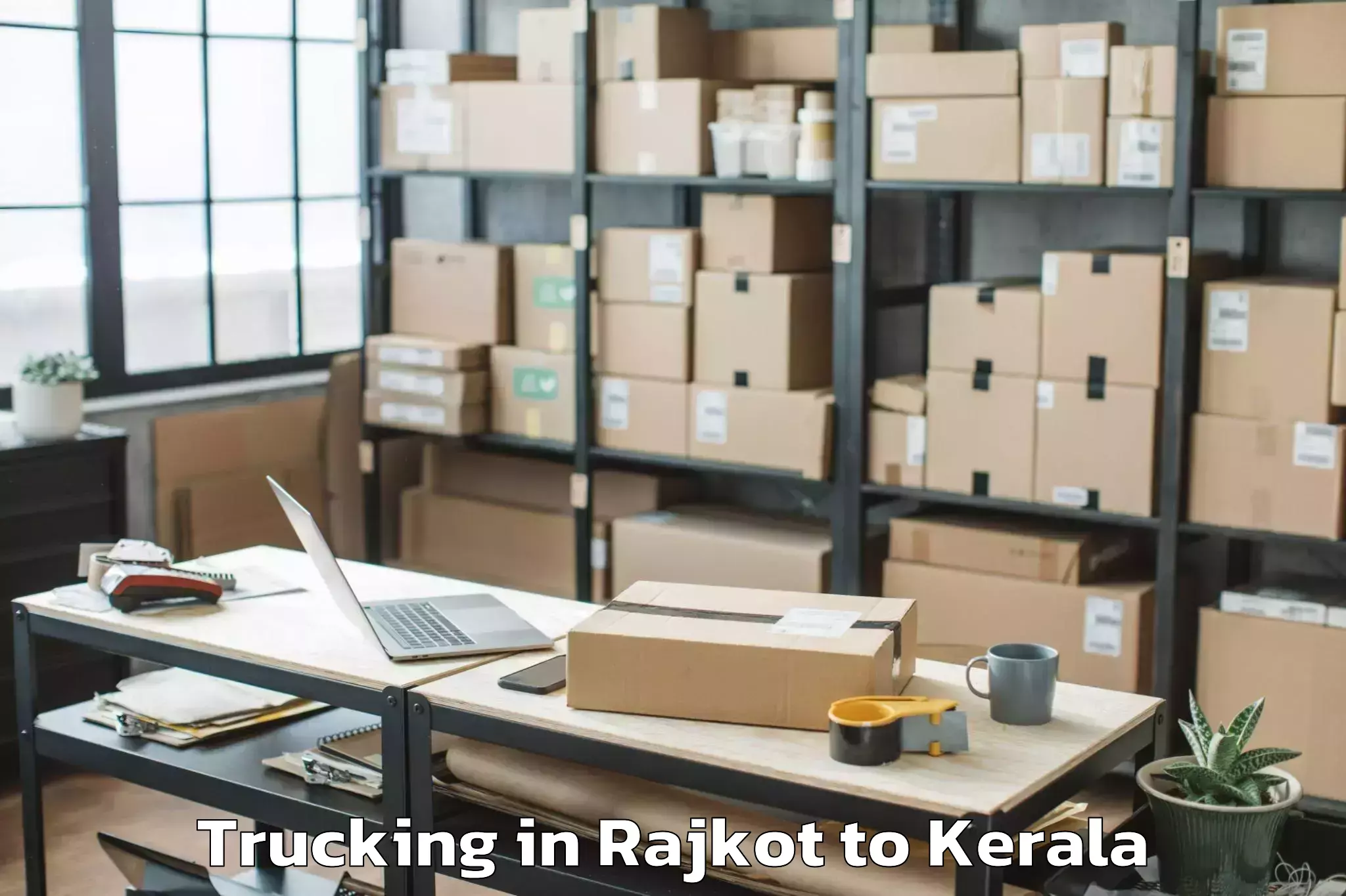 Efficient Rajkot to Kerala Kalamandalam Cheruthuru Trucking